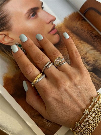 İki Renkli Markiz Yüzük Kombini