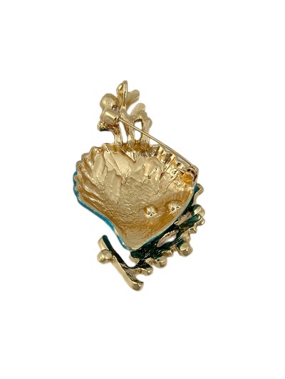 İnci Detay Deniz Kabuğu Broş