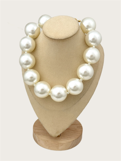 İri İnci Sıralı Kolye (53 Cm - 30 Mm)
