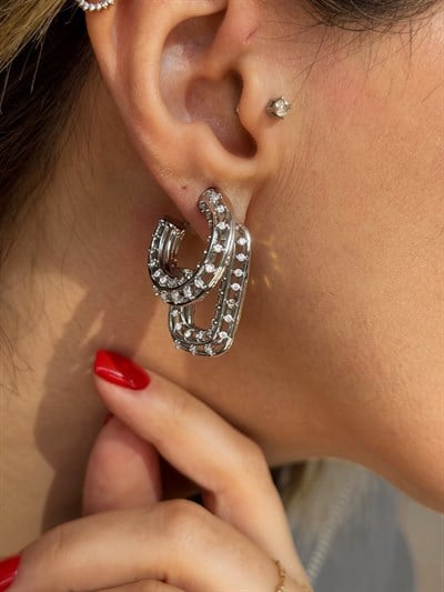 Izgara Halka Küpe Kombini