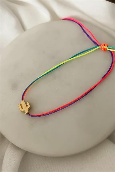 Kaktüs Figürlü Renkli İp Asansörlü Halhal