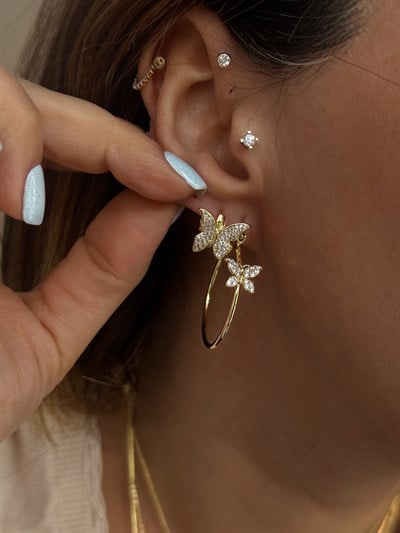 Kelebek Küpe Kombini