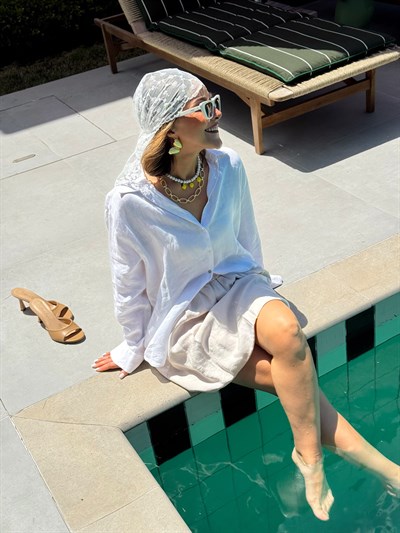 Kır Çiçeği Figür Uzun Model Dantel Üçgen Bandana & Fular