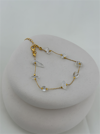 Kırık Taş Taş Sıralı Zincir Halhal (27 Cm)