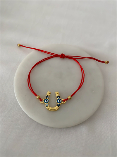 Kırmızı İpte Nazar Detay Nal Figür Halhal