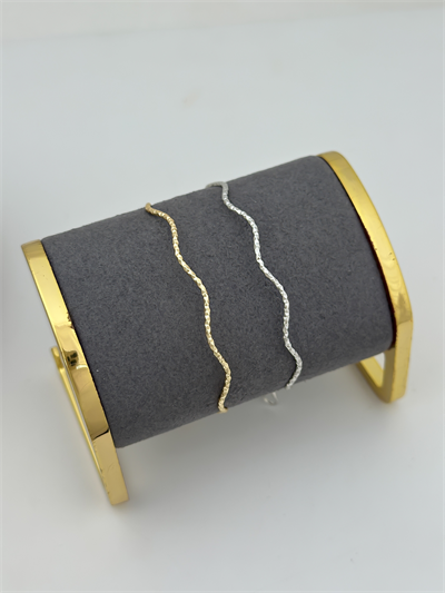 Kıvrımlı Tırtıklı Kelepçe Bileklik