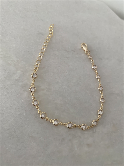 Küçük Gold Daire Zirkon Taşlı Bileklik
