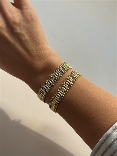 Lazer Kesim İşlemeli Tasarım Bileklik Kombini