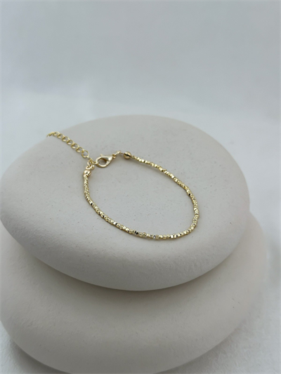 Mini Küp Plaka Sıralı Bileklik (22 Cm)