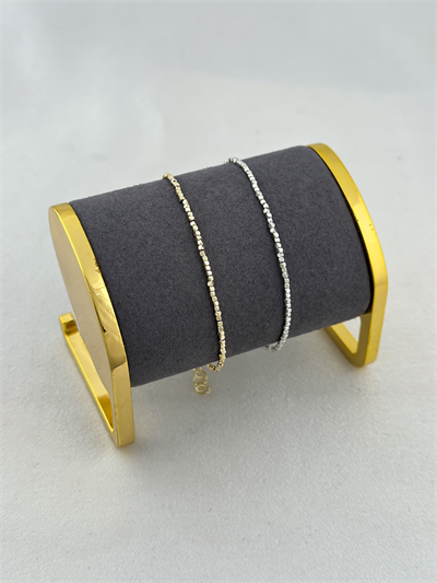 Mini Küp Plaka Sıralı Bileklik (22 Cm)