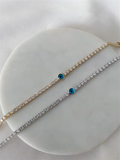 Mini Nazar Detay Su Yolu Bileklik (19cm)