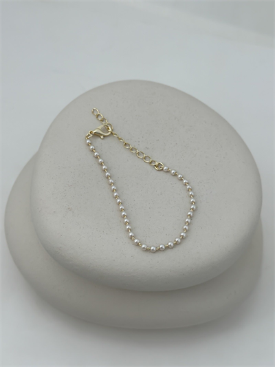 Mini Top İnci Sıralı Bileklik (20 Cm)