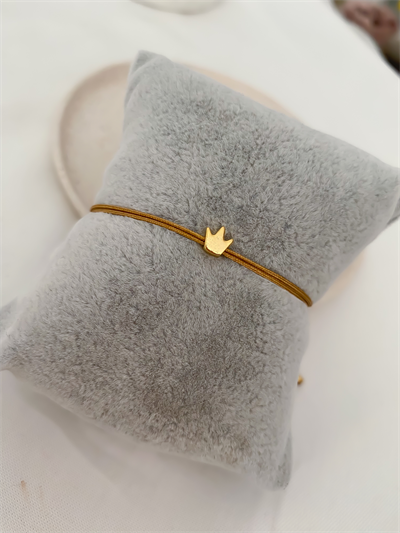 Minimal Plaka Taç Figür İp Bileklik