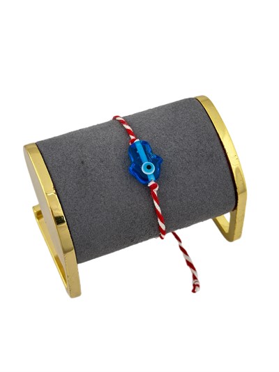 Murano Fatma Ana Eli Figür Nazar Detay Kırmızı Beyaz Asansörlü İp Bileklik