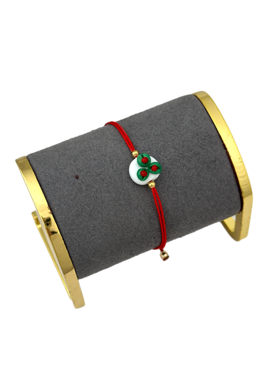 Murano Kokina Figür Uç Kırmızı İpte Asansörlü İp Bileklik