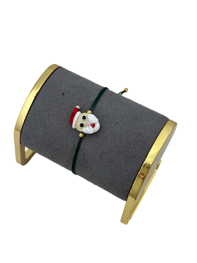 Murano Noel Baba Uç Yeşil İpte Asansörlü İp Bileklik