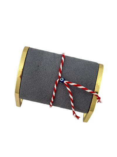 Nazar Detay Kırmızı Beyaz Asansörlü Önden Ayarlama İp Bileklik