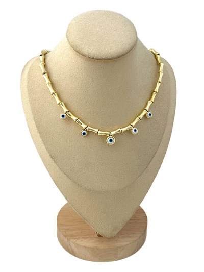 Nazar Figür Sallantılı Kemik Model Kolye (45 Cm)