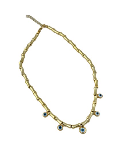 Nazar Figür Sallantılı Kemik Model Kolye (45 Cm)