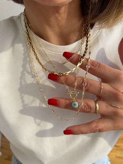 Nazar Topçuk Kolye Kombini