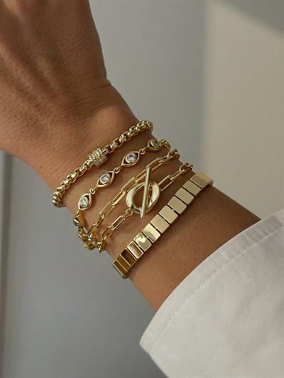 Önden Kapama Zincir Bileklik Kombini