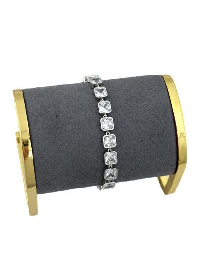 Özel Seri 6.8 MM Kare Zirkon Taşlı Su Yolu Bileklik ( 20 Cm )