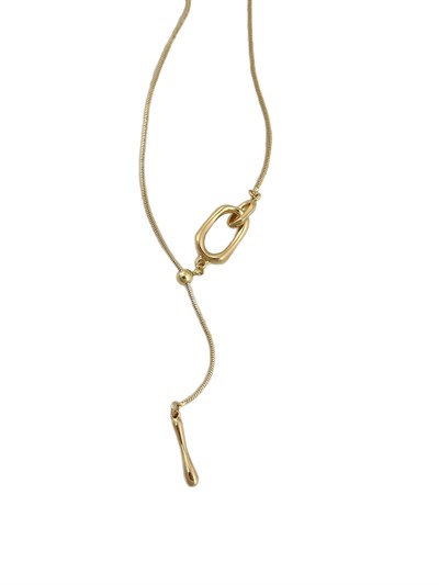 Özel Seri Asimetrik Halka ve Çubuk Detay Asansörlü Dekolte Y Kolye