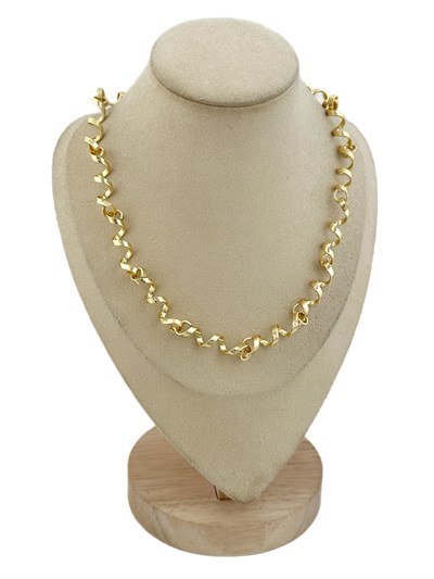 Özel Seri Asimetrik Kıvrımlı Plaka Detay Tasarım Kolye ( 50 Cm )