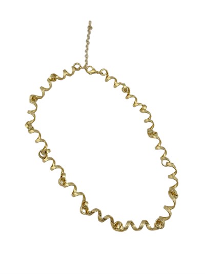 Özel Seri Asimetrik Kıvrımlı Plaka Detay Tasarım Kolye ( 50 Cm )