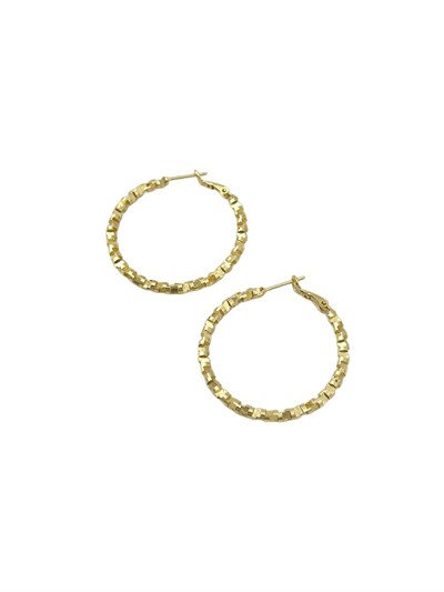 Özel Seri Asimetrik Plaka Sıralı Halka Küpe ( İç Çap : 3.5 Cm )