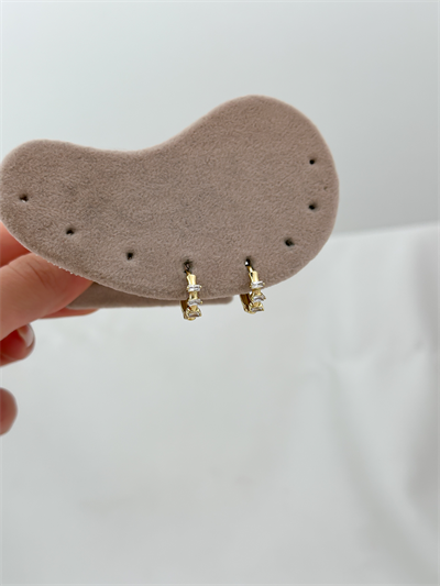 Özel Seri Baget Taş Sıralı Halka Küpe (İç Çap:1cm)