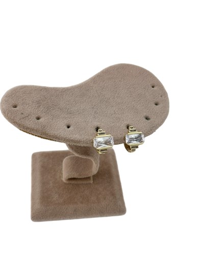 Özel Seri Baget ve Dikdörtgen Zirkon Taşlı Halka Küpe ( İç Çap : 1 Cm )