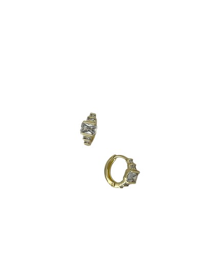 Özel Seri Baget ve Mini Dikdörtgen Zirkon Taş Detay Küpe