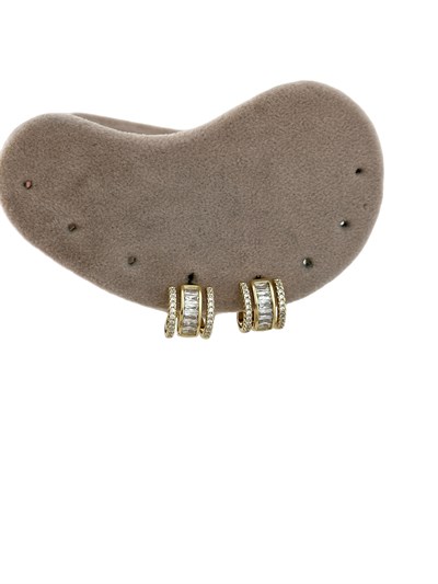 Özel Seri Baget ve Nokta Zirkon Taşlı Kıvrımlı Üçlü Halka Küpe