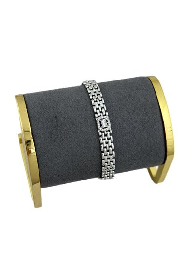 Özel Seri Baget Zirkon Taş Detay Hasır Zincir Bileklik ( 20 Cm )