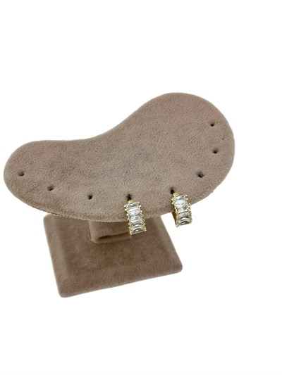 Özel Seri Baget Zirkon Taş Sıralı Halka Küpe ( İç Çap : 1 Cm )