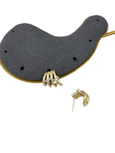 Özel Seri Baget Zirkon Taşlı Çoklu Halka Görünüm Küpe