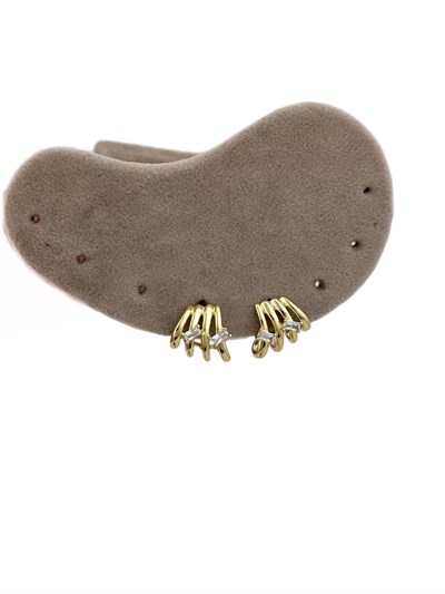 Özel Seri Baget Zirkon Taşlı Çoklu Halka Görünüm Küpe