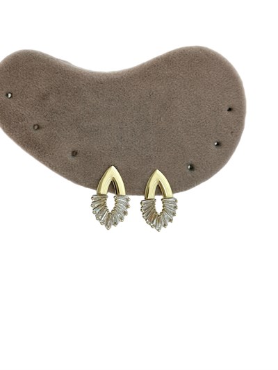 Özel Seri Baget Zirkon Taşlı Tasarım Küpe