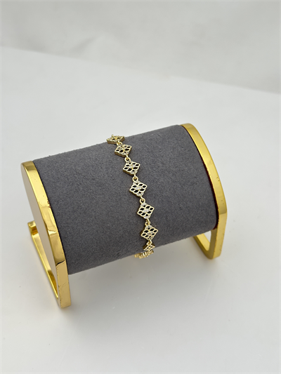 Özel Seri Baklava Desenli Zirkon Taş Detay Bileklik (19 Cm)