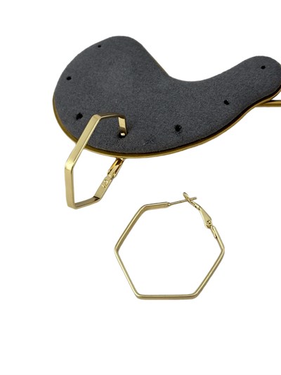 Özel Seri Beşgen Halka Küpe ( İç Çap : 3.5 Cm )