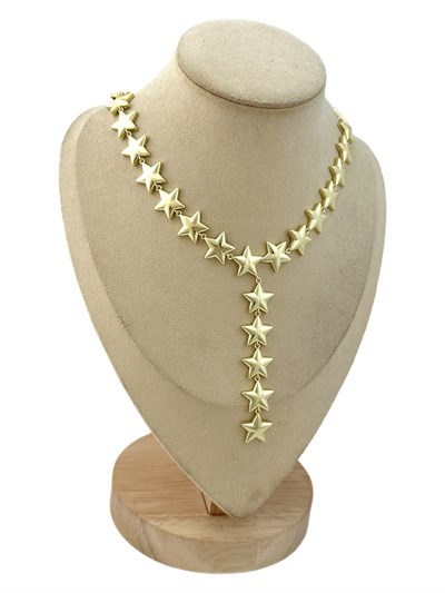 Özel Seri Bombeli Yıldız Figür Sıralı Y Model Kolye (49 Cm)