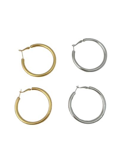 Özel Seri Boru Plaka Halka Küpe (Büyük Boy:4.1 Cm)