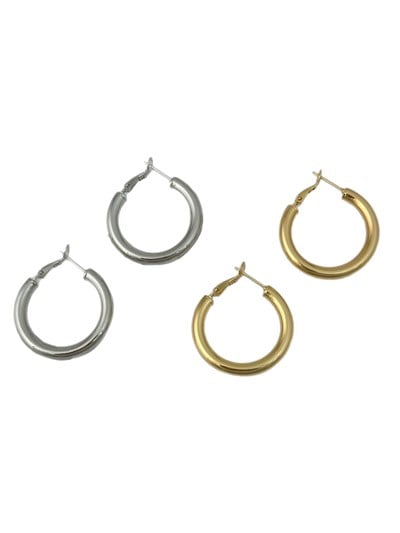 Özel Seri Boru Plaka Halka Küpe ( İç Çap : 2.2 Cm )