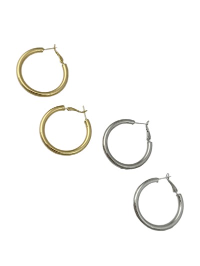 Özel Seri Boru Plaka Halka Küpe ( İç Çap : 3.2 Cm )