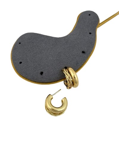 Özel Seri Boru Plaka ve Kıvrımlı Çoklu Plaka Model İkili Halka Küpe