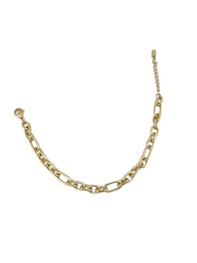 Özel Seri Büyüklü Küçüklü Halka Geçmeli Zincir Bileklik ( 20 Cm )