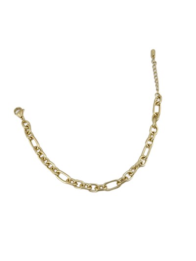 Özel Seri Büyüklü Küçüklü Halka Geçmeli Zincir Bileklik ( 20 Cm )