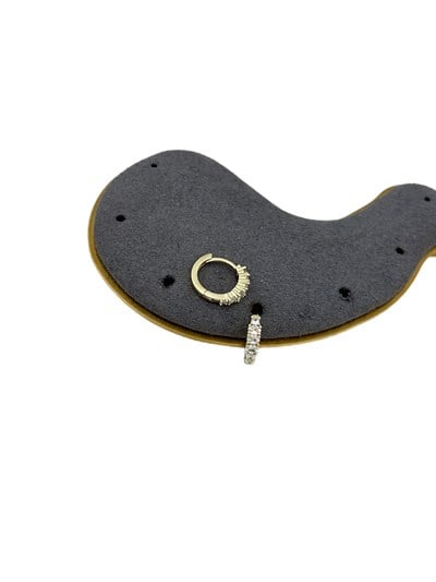 Özel Seri Büyüklü Küçüklü Zirkon Taş Sıralı Halka Küpe ( İç Çap : 1 Cm )