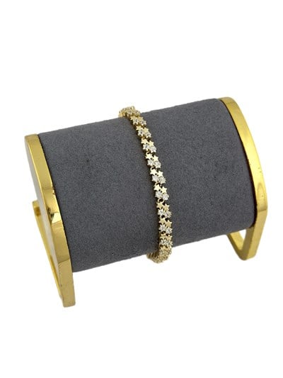 Özel Seri Çift Sıra Plaka ve Yıldız Zirkon Taşlı Tasarım Bileklik ( 19 Cm )